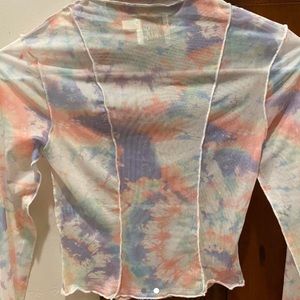 princess polly jiannis mesh long sleeve top with colorful dyes